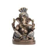 Pheta Ganesha Statue Decorative Showpiece – Bronze & Grey