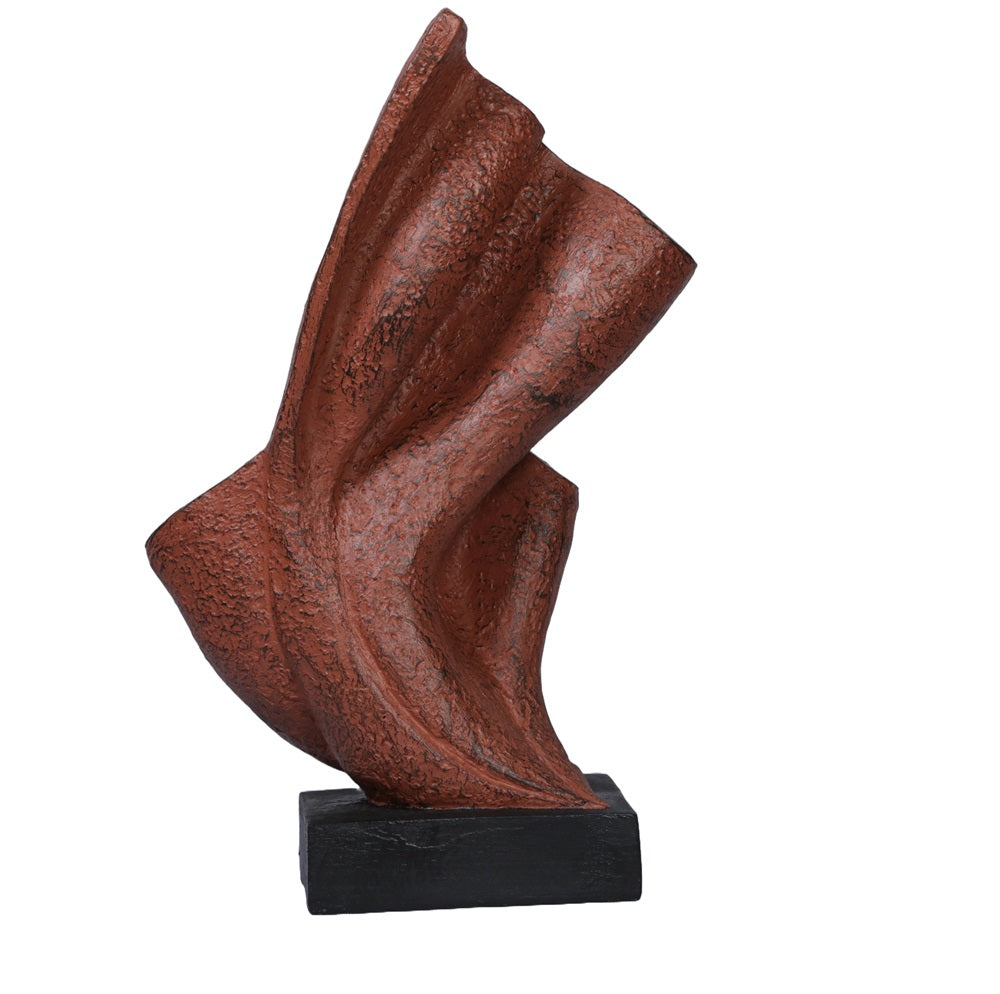 Ashnam Elegant Abstract Clay Sculpture Modern Art Décor - Terracotta, 36cm