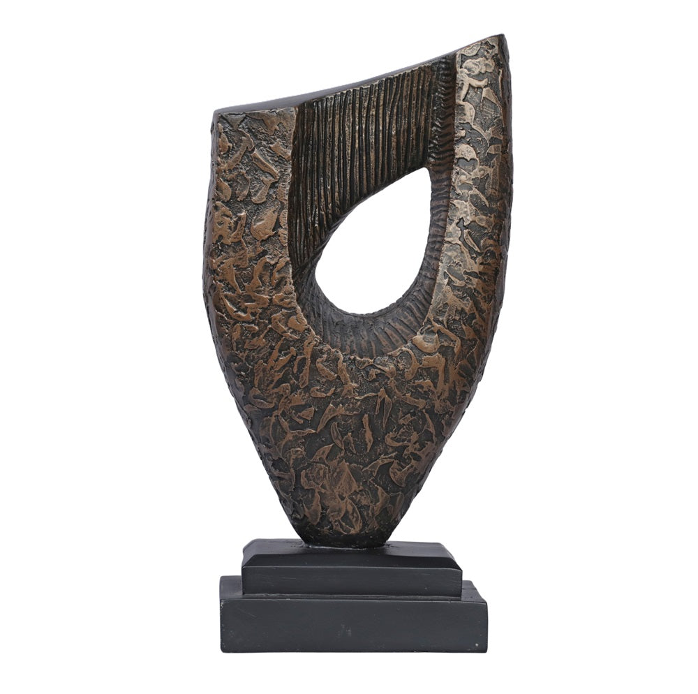 Ashnam Textured Abstract Sculpture Modern Art Home Décor - Bronze, 35cm