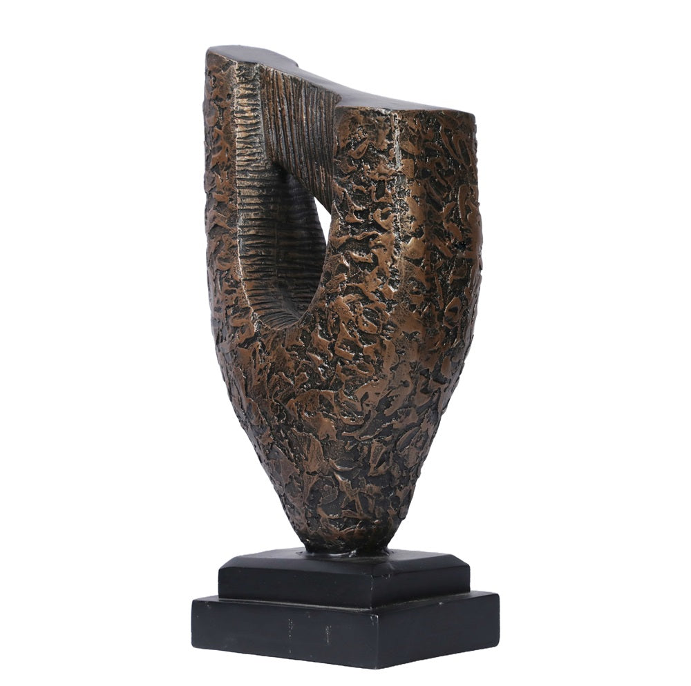 Ashnam Textured Abstract Sculpture Modern Art Home Décor - Bronze, 35cm