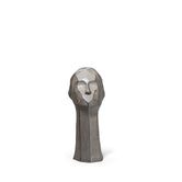 Ashnam Abstract Woman Head Figurine - Cement Grey, 26cm