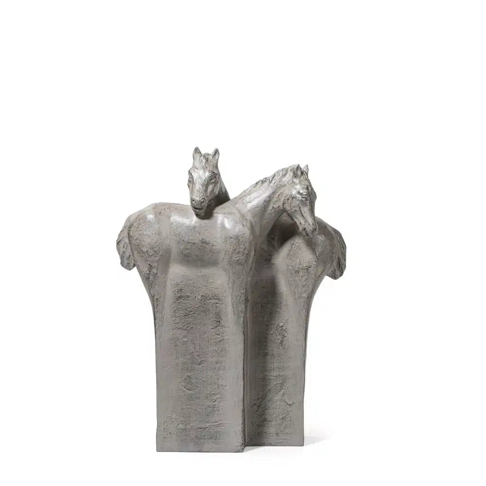 Ashnam Abstract Couple Horse – Cement Grey, 41.5CM