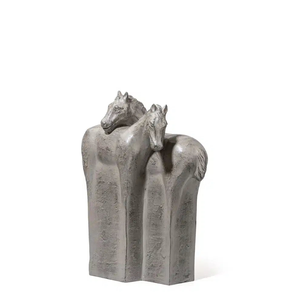 Ashnam Abstract Couple Horse – Cement Grey, 41.5CM