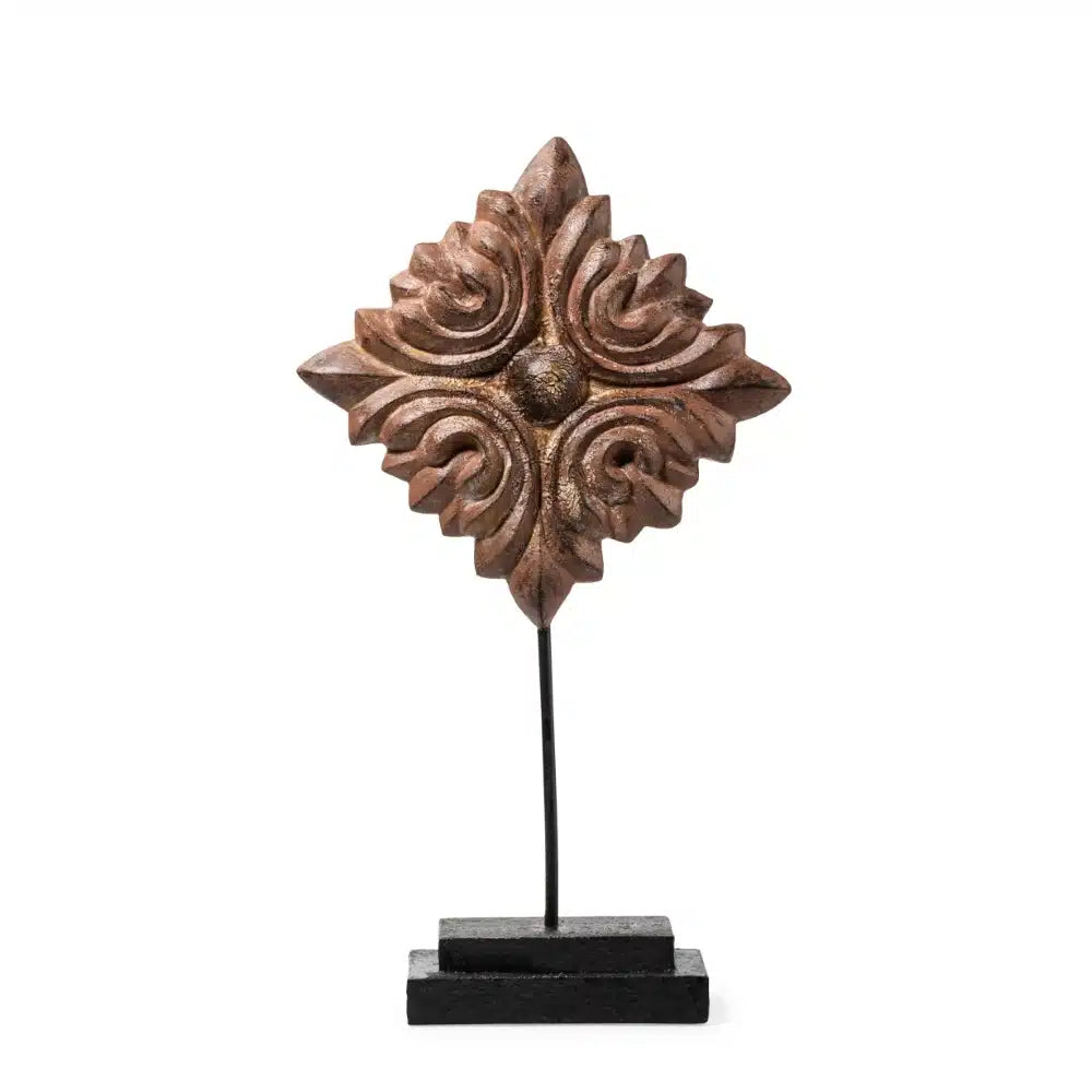 Ashnam Floral Traditional Accent on Stand Large – Rust Terracotta, 51CM