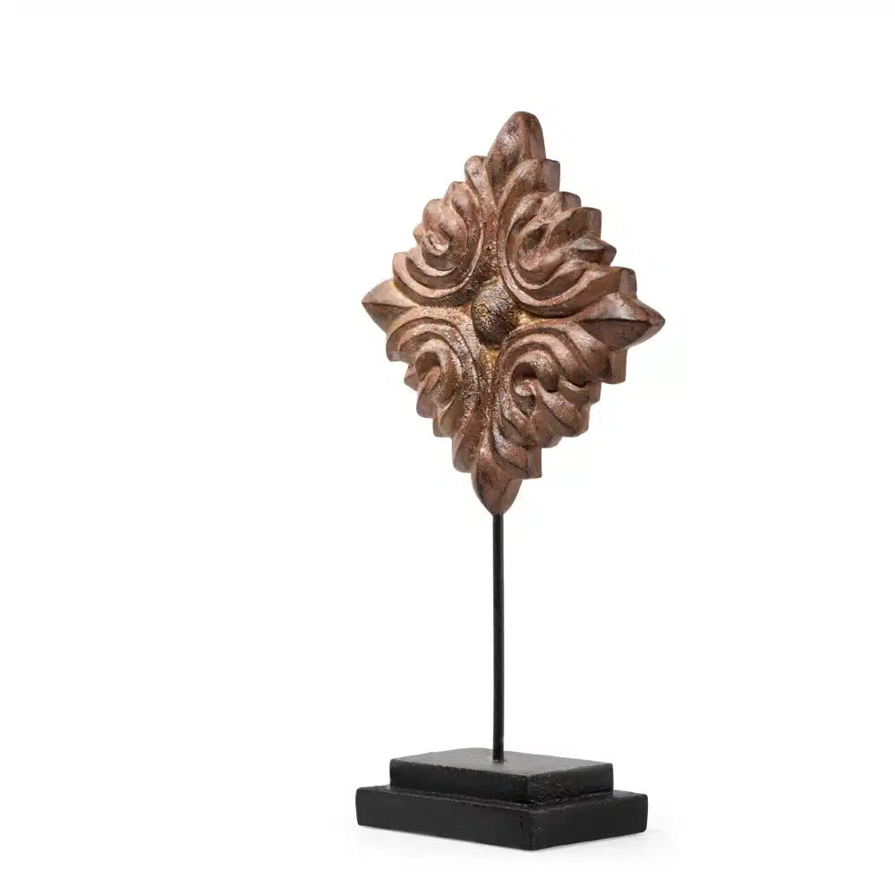 Ashnam Floral Traditional Accent on Stand Large – Rust Terracotta, 51CM