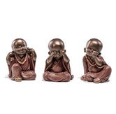 Ashnam Monk Don’t See Bad, Don’t Speak Bad, Don’t Hear Bad (Set of Three) – Bronze