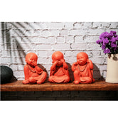 Ashnam Monk Don’t See Bad, Don’t Speak Bad, Don’t Hear Bad (Set of Three) – Terracotta