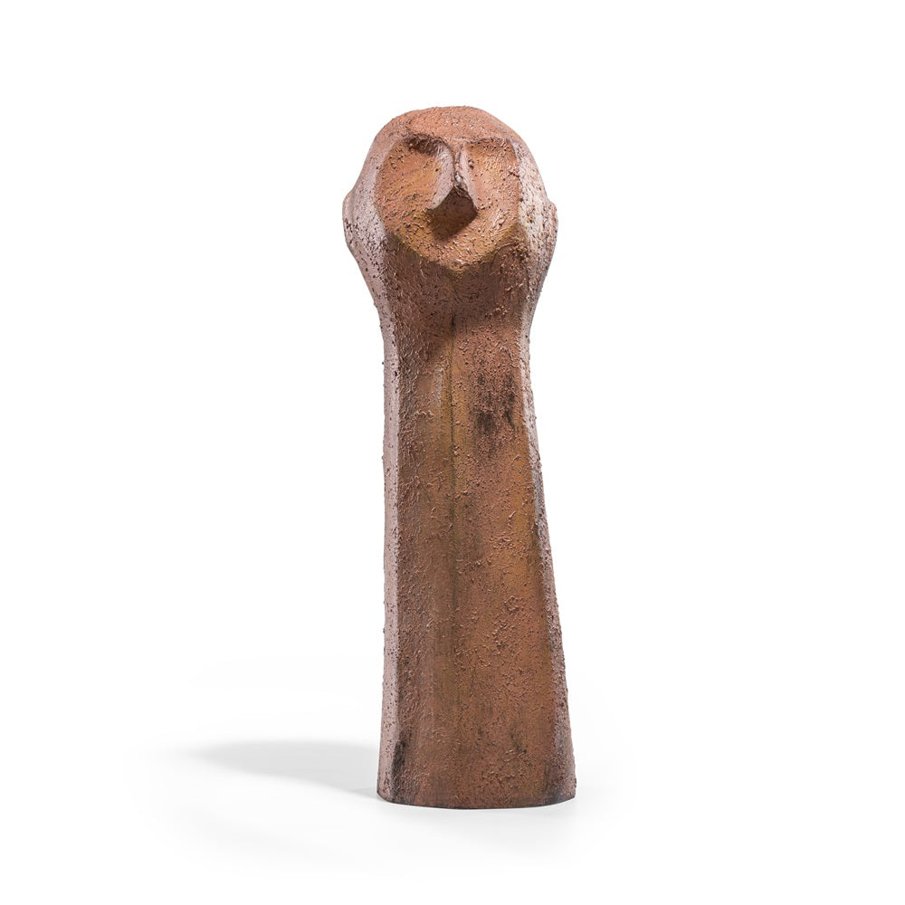 Ashnam Abstract Couple Head Figurine - Rust Terracotta, 36cm