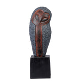 Ashnam Head Inclined Wisebird - Smokey Grey & Copper Rust, 34cm