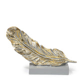 Ashnam Feather of Elegance Calandi's Feather Sculpture - Grey & Gold