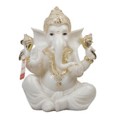 Ashnam Chaturbhuj Ganesha - Big, White - White, 40 Cm