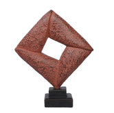 Ashnam Tilted Squarical Modern Art with Square Shaped Gap - Terracotta, 34 Cm