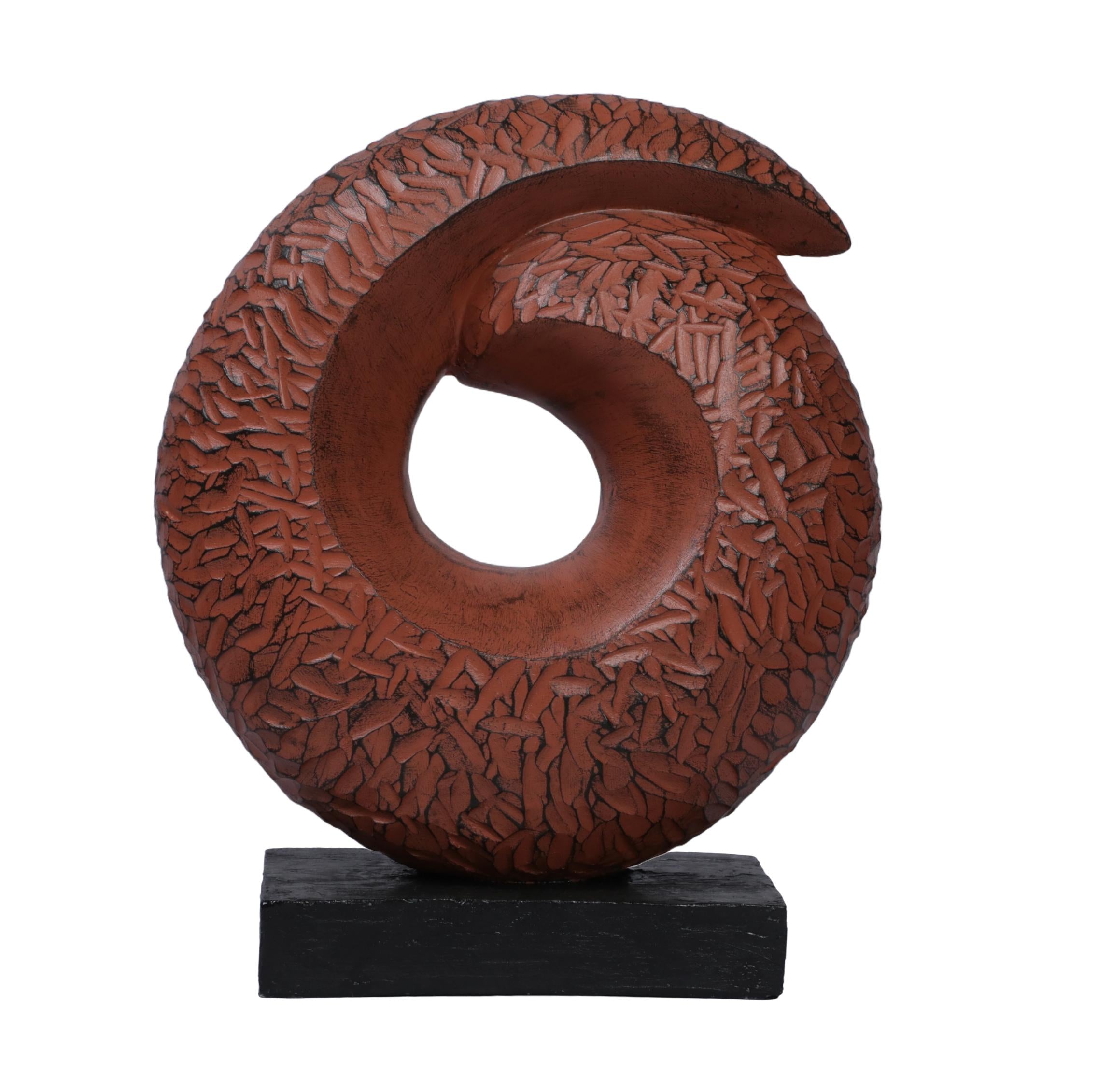 Ashnam Circular Modern Art: Central Void - Terracotta, 26 Cm