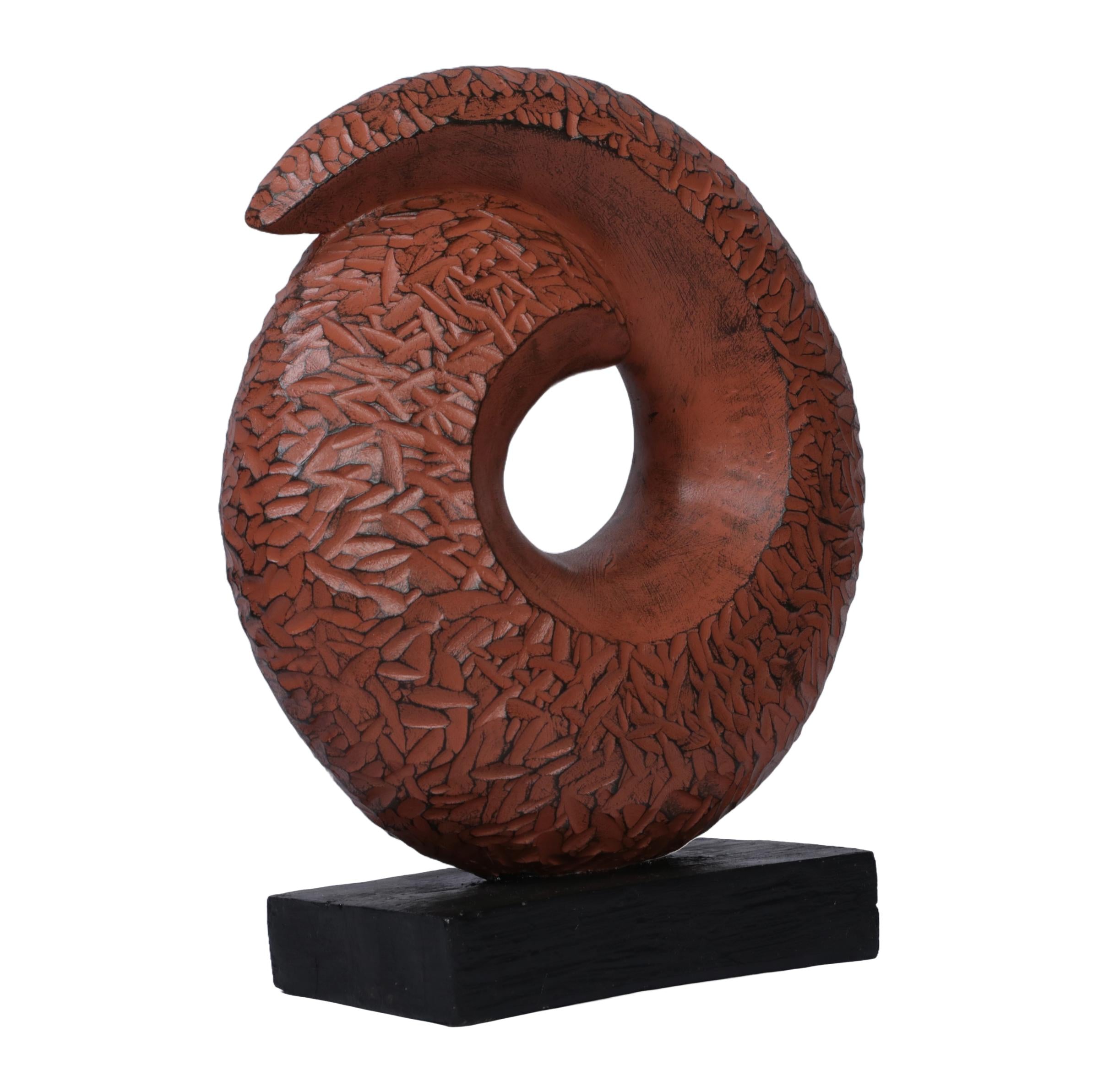 Ashnam Circular Modern Art: Central Void - Terracotta, 26 Cm