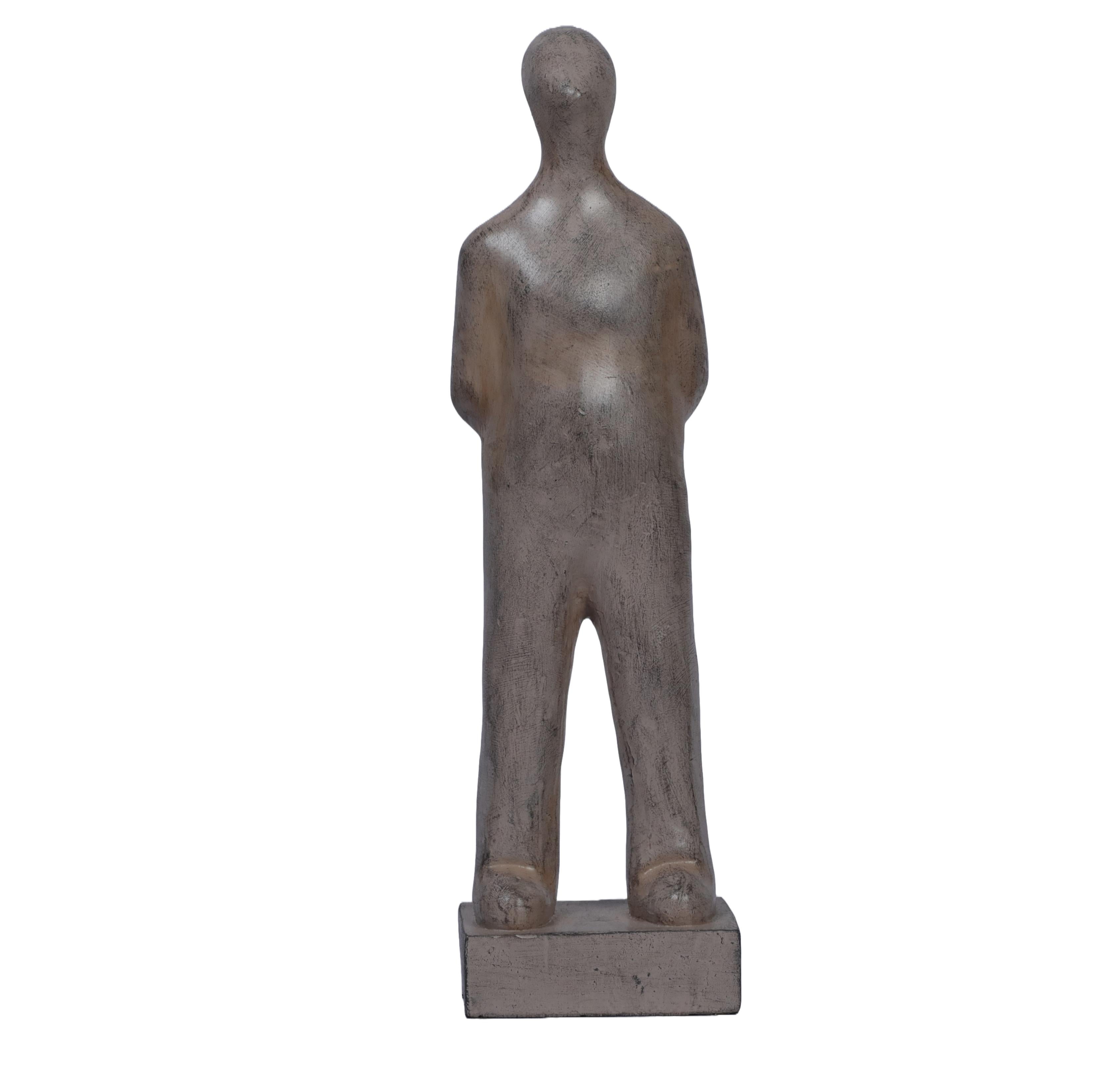 Ashnam Enigmatic Stance Abstract Human Showpiece - Rust Iron, 33 Cm