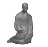 Ashnam Studious Serenity Abstract Human Showpiece - Silver Pearl, 22 Cm