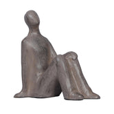 Ashnam Reflective Resting Pose Abstract Human Showpiece - Rust Iron, 19 Cm