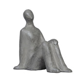 Ashnam Reflective Resting Pose Abstract Human Showpiece - Silver Pearl, 19 Cm