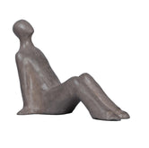 Ashnam Relaxed Seated Pose Abstract Human Showpiece - Rust Iron, 26 Cm