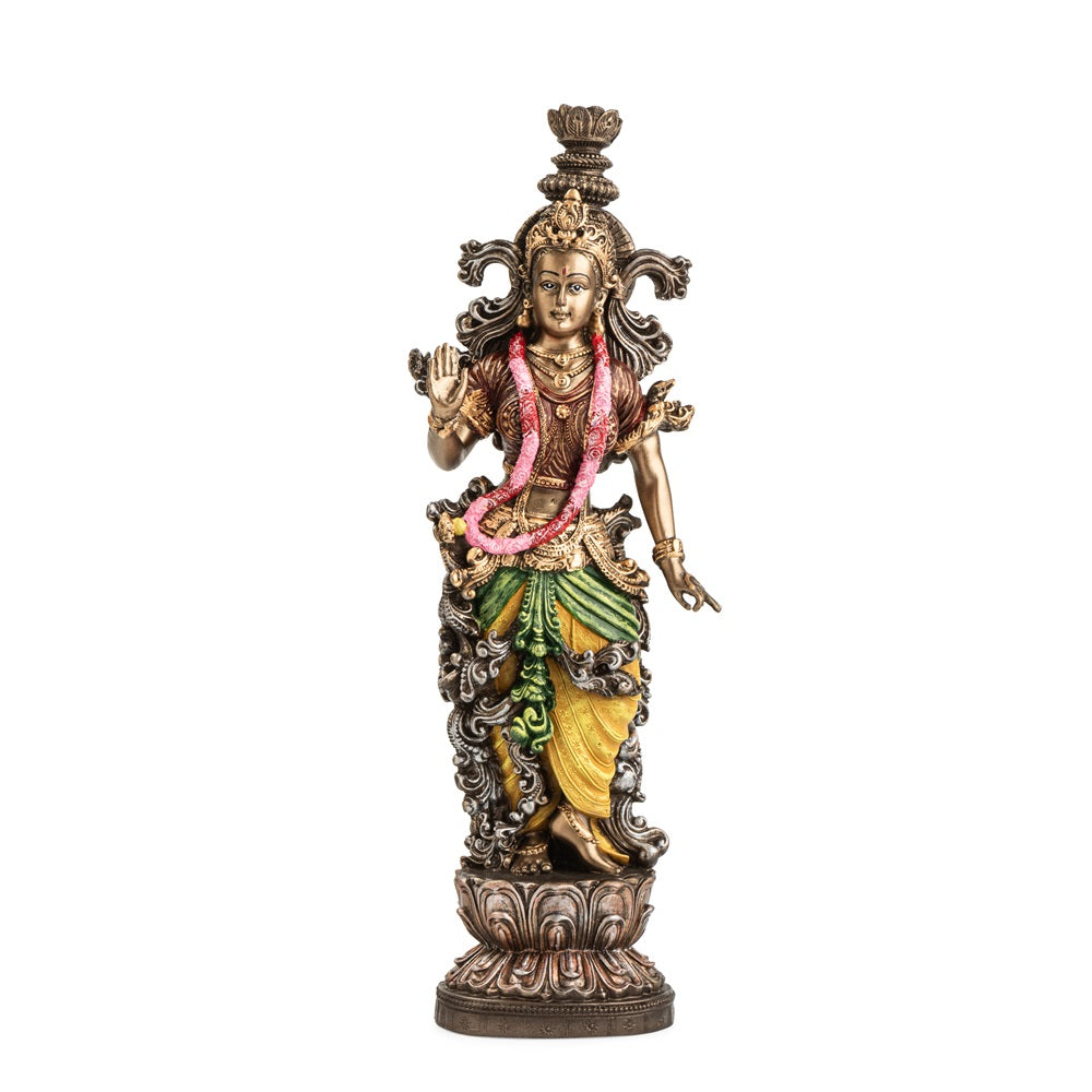 Ashnam Divine Devotion Radha Figurine - Gold & Yellow, 36cm