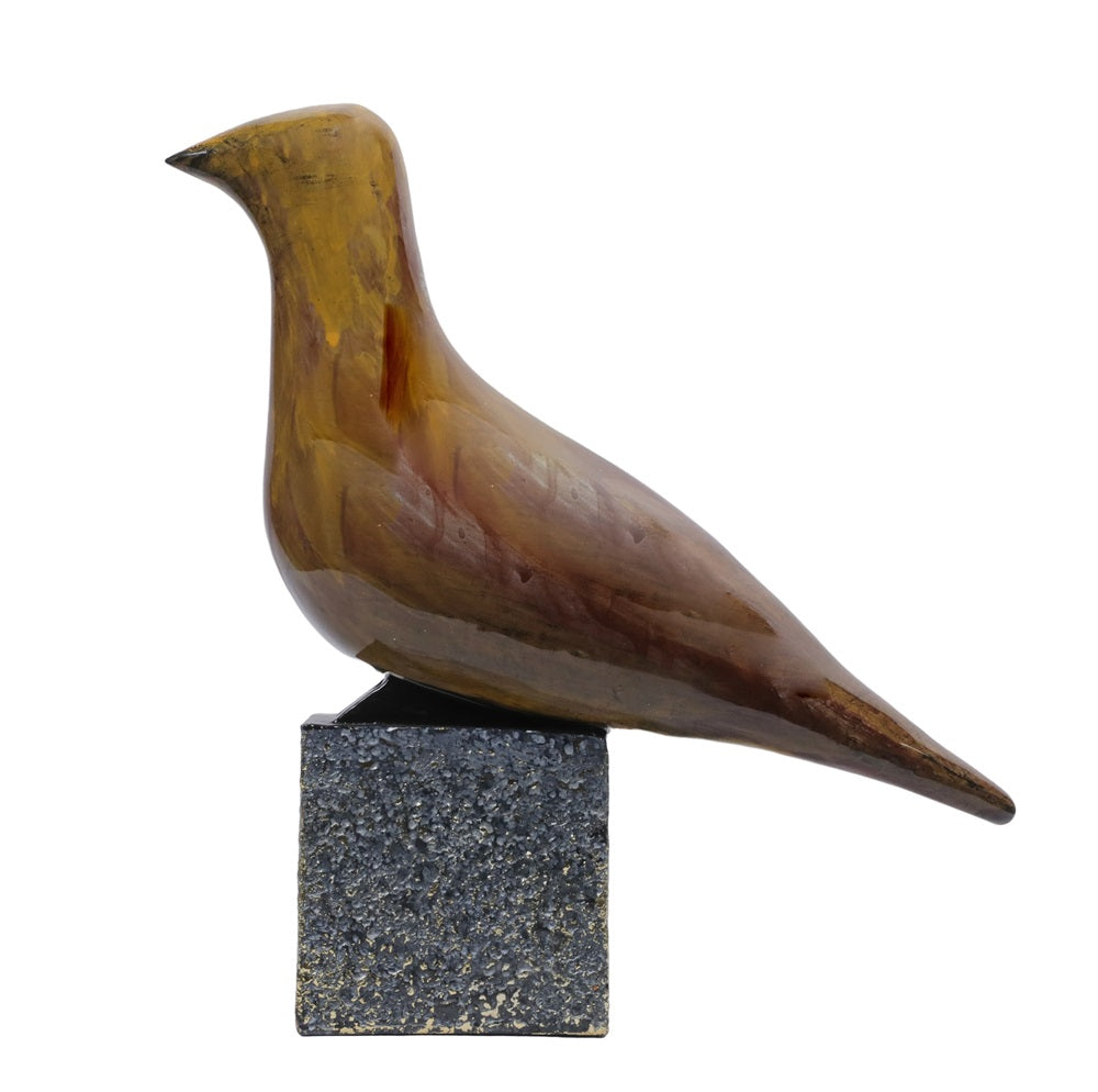 Ashnam Subtle Avian Charm Minimalist Bird Figurine - Oak Brown, 25cm