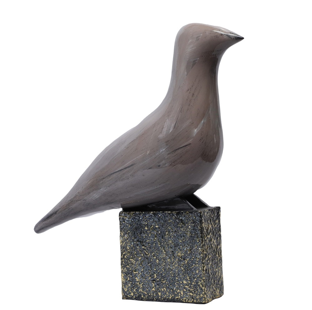 Ashnam Subtle Avian Charm Minimalist Bird Figurine - Smokey Grey, 25cm