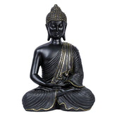 Ashnam Meditating Buddha with Hands Resting on Lap - Black, 27 Cm