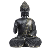 Ashnam Blessing Buddha Statue in Gyana Mudra With Hand Raised - Black, 27 Cm