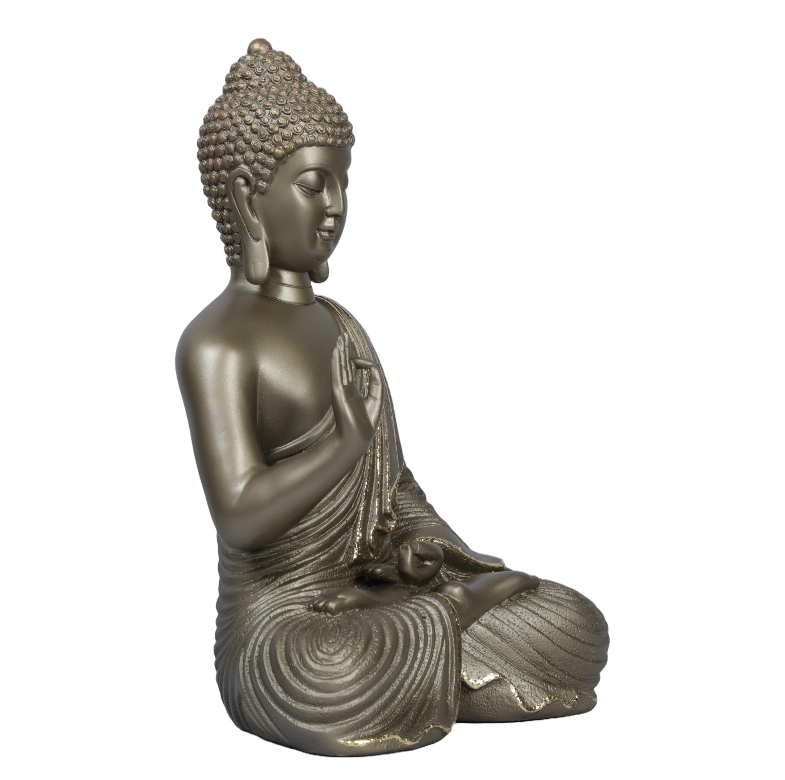 Ashnam Blessing Buddha Statue in Gyana Mudra With Hand Raised, 27 Cm