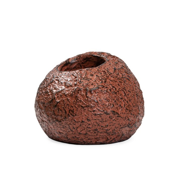 Ashnam Polyresin Stone Finish Tealight Holder - Terracotta, 17cm