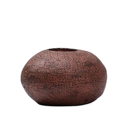 Ashnam Polyresin Stone Finish Tealight Holder - Terracotta, 12cm