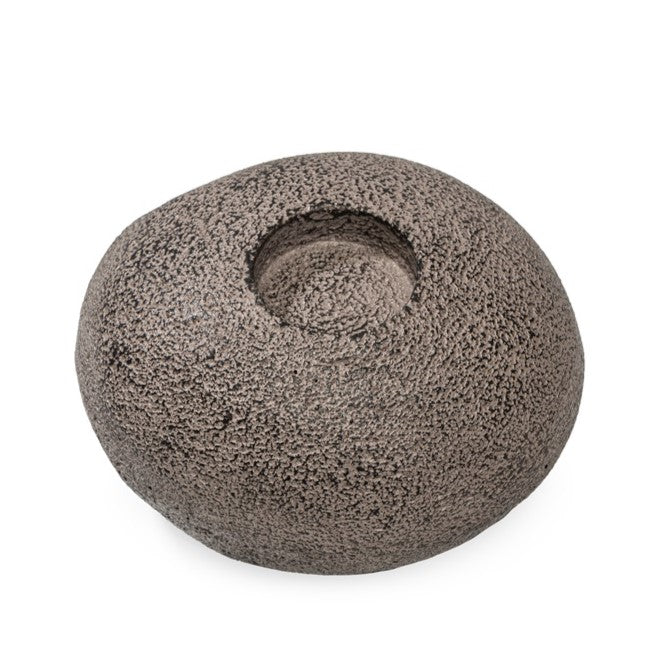 Ashnam Polyresin Stone Finish Tealight Holder - Rust Iron, 12cm