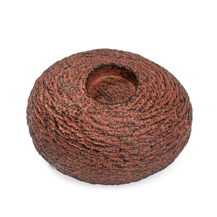 Ashnam Polyresin Stone Finish Tealight Holder - Terracotta, 13cm