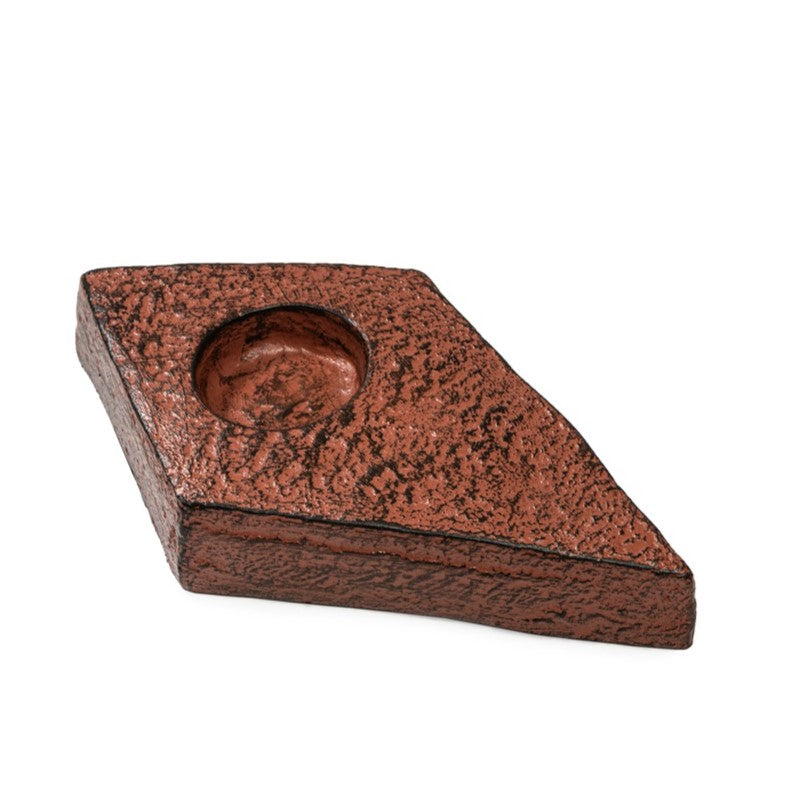 Ashnam Polyresin Stone Finish Tealight Holder - Terracotta, 20cm