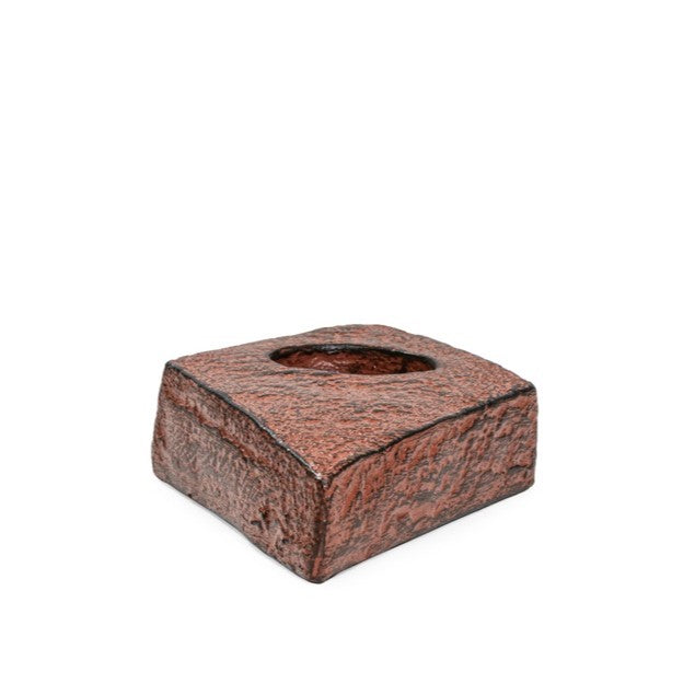 Ashnam Polyresin Stone Finish Tealight Holder - Terracotta, 20cm