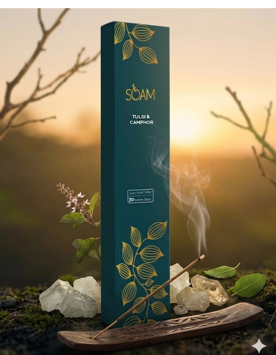 Tulsi & Camphor Incense Sticks (30 Sticks)